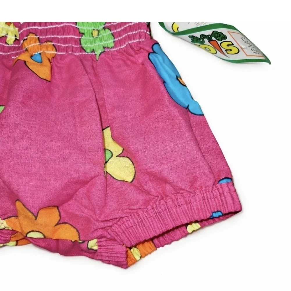 Carrots Baby Romper 12 Months NWT Floral Halter Pink Retro Summer Outfit Vintage